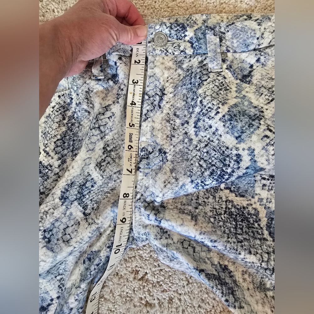 7 For All Mankind New Womens Size 30 Blue Snake Skin The Skinny Ankle - Picture 7 of 11